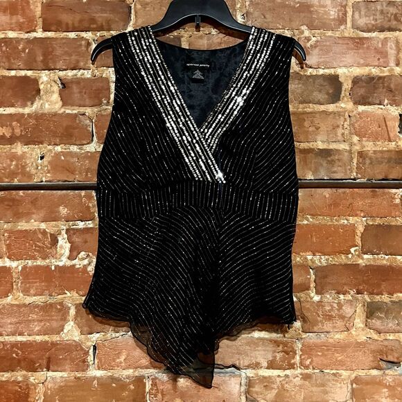 Spenser Jeremy silk 90s vintage mixed metal metallic tank top - Large - Picture 1 of 4